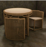 创意实木桌椅套件新中式榆木家具餐厅桌椅酒店桌椅定制家具