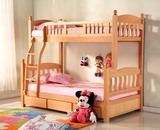 榉木儿童床 双层床上下铺组合高低床 实木高架母子床