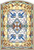 定做蒂凡尼玄关过道吊顶镶嵌彩色艺术教堂玻璃 欧式隔断门窗屏风