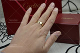 Cartier男士LOVE宽版AU750螺丝纹18K黄金结婚卡地亚戒指B4084600