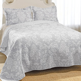 精品优质全棉水洗绗缝被床盖三件套多功能使用床单空调被简约欧式