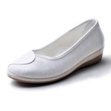 厂家直销老北京布鞋白色软底轻底护士鞋工作鞋坡跟双色底女鞋