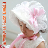 打折韩国进口儿童礼服裙帽子代购女孩宝宝生日胎帽公主蕾丝春秋帽
