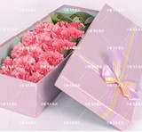宁波鲜花店 母亲节鲜花预定  2015母亲节最时尚 枪炮礼盒装康乃馨