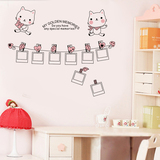 三代可移除 可爱卡通猫咪相册相框 儿童房客厅沙发卧室床头墙贴纸