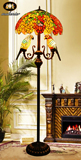 蒂凡尼紫藤鹦鹉复古落地灯  彩色镶嵌玻璃客厅书房卧室艺术落地灯