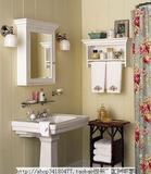 欧式新款镜箱白色田园实木卫生间组合挂墙式带镜储置物柜浴室镜柜