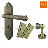 德国EKF简欧式室内门锁三件套餐 卧室房门锁套装含门吸合页 超值