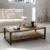 美式现代设计师家具创意长方形铁艺实木大茶几 客厅茶几会客茶几
