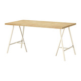 IKEA 宜家代购 利蒙 / 勒伯格 桌子, 仿桦木, 白色  150*75厘米