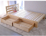 简约现代家具 双人实木床1.5 1.8米松木儿童床1.2简易出租房床架