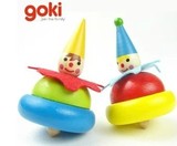 德国goki儿童玩具超可爱木制彩绘小丑旋转陀螺传统益智玩具2色选