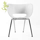 欧式个性创意新中式贝壳椅塑料椅子不锈钢靠背成人餐椅奶茶店桌椅