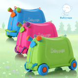 小孩玩具儿童拉车四轮推车可坐宝宝滑板车 多功能储物背包行李箱
