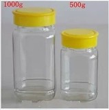 500g/1000g 透明密封加厚蜂蜜玻璃瓶 腌菜储物罐调味果酱瓶带盖子