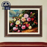 正品DMC十字绣 精准印花客厅大幅 玫瑰花卉系列挂画 油画玫瑰物语