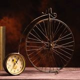 ZAKKA钟 欧式复古做旧铁艺自行车座钟 家居摆件 创意铁质桌面台钟