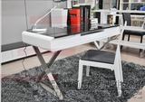 时尚简易韩式电脑桌烤漆电脑桌台式办公桌家用玻璃钢架书桌可定制