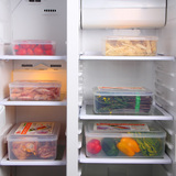 长方形大号塑料冰箱保鲜盒 厨房装蔬菜水果储物盒微波炉密封饭盒