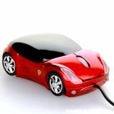 厂家批发法拉利蓝光汽车鼠标跑车鼠标创意有线USB光电礼品鼠标