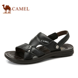 夏季camel骆驼男鞋休闲鞋凉鞋男士真皮爸爸鞋子 男露趾沙滩鞋