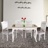 欧式餐桌椅组合 纯天然玉石台面 纯实木餐桌椅 特价一桌四椅