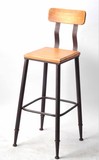 欧美铁艺高脚椅复古做旧吧台椅实木靠背咖啡厅酒吧椅餐椅星巴克椅