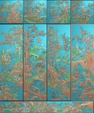 四季花梅兰竹菊 精雕图  浮雕图 灰度图   4精品花鸟顶箱柜