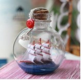 【地中海风格】帆船的玻璃瓶船 漂流瓶 许愿瓶