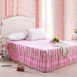 1.51.8米床上用品紫色粉色米黄色韩式公主床裙田园小碎花蕾丝床罩
