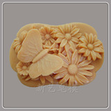 硅胶皂模 手工皂模具 香皂皂模 蜡烛模具 蝴蝶与花皂模xy0512