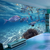 特价大型壁画壁纸墙纸 海底世界生物卧室书房客厅儿童房环保材质