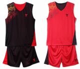 定制黑红双面穿篮球服套装 儿童装科比球衣 男款背心 网眼训练服
