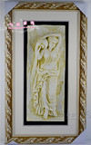 欧式浮雕立体装饰画玄关竖版 仕女图人物浴女壁画背景墙3D客厅画