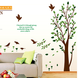 特价！ 小鸟绿树可移除墙贴客厅电视墙 简约卧室墙书房墙饰贴纸