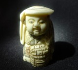 日本老物件印笼骨雕刻根付挂件手把件配饰杂项回流古玩古董收藏品