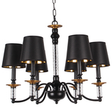 北欧美式吊灯 黑色水晶客厅卧室餐厅灯具 创意复古宜家现代灯饰