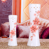陶瓷欧式花瓶摆件 电视柜客厅卧室家居书架装饰花器 结婚乔迁礼物