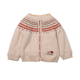 卡拉贝熊童装女童加厚长袖外套冬季新款暖儿童长袖加绒针织衫651
