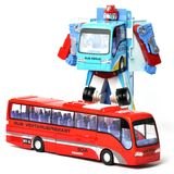 公交车模型 变形公交巴士 变形金刚 汽车人小汽车玩具车  X