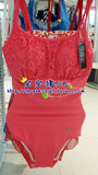 安莉芳专柜正品E-BRA15年新品双肩带连体蕾丝拼接女游泳衣KS0107