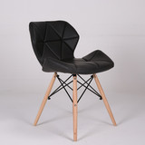现代简约实木皮革椅创意办公椅休闲西餐厅咖啡椅家用电脑靠背椅子