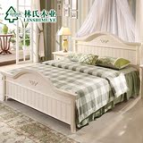 林氏木业白色板式床 韩式风格田园床1.5米储物公主床双人床家具A3