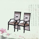 新中式餐椅酒店布艺餐椅咖啡厅家用餐厅椅子客厅会客椅实木家具