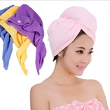 韩国可爱加厚竹纤维干发帽 超强吸水扣式浴帽 干发巾头巾干头布