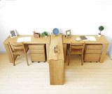 俊熙 白橡木日式纯实木书桌书架组合电脑桌 白橡木组合家具书柜