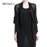 MO&Co. 夏季款中袖开襟女装上衣 摩登透视感薄款和服式外套 moco