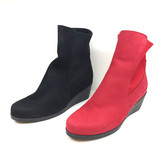 法国雅氏achette 2015秋冬新款 磨砂皮坡跟舒适短靴女靴 5H73