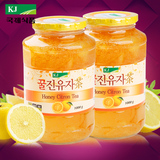 KJ蜂蜜柚子茶1000g*2瓶 韩国原装进口冲饮 75%柚子含量 大瓶装