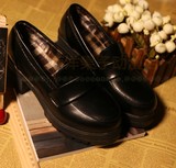 日本学生鞋 JK制服鞋舞台鞋 万用洛丽塔lolita皮鞋黑高跟cos鞋子